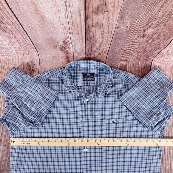 Vineyard Vines Performance Mens Large Classic Fit Tucker Shirt Blue Button Down - Picture 8 of 10